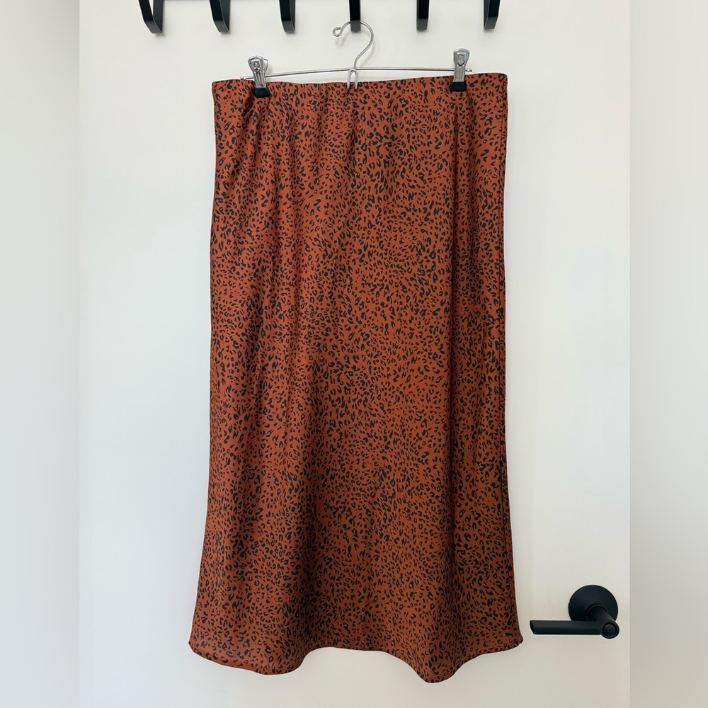 Leopard Print Midi Skirt Size L